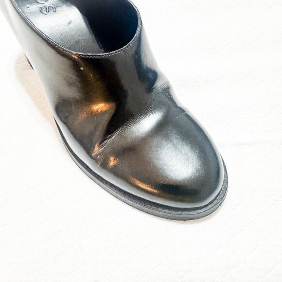 COS Black Patent Leather Round Toe Square Toe Shoes Booties Size 40 Portugal - Picture 5 of 5